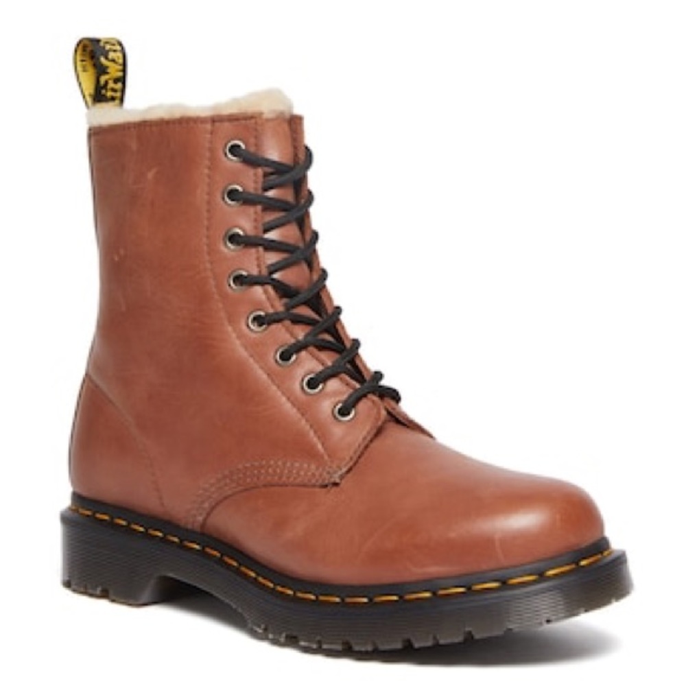 Dr. Martens Women's Tan Leather Combat Boots